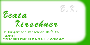 beata kirschner business card